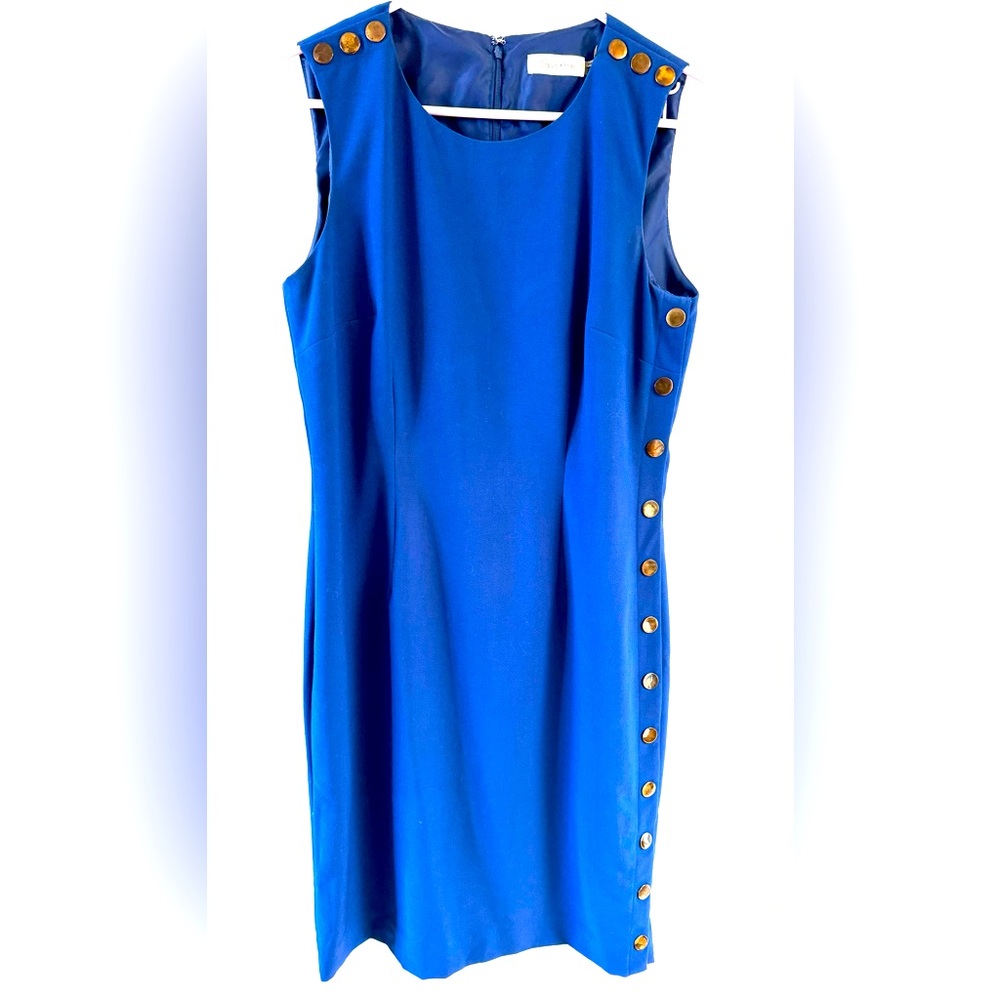 Calvin Klein blue sleeveless rounded neck dress size 8 in EUC